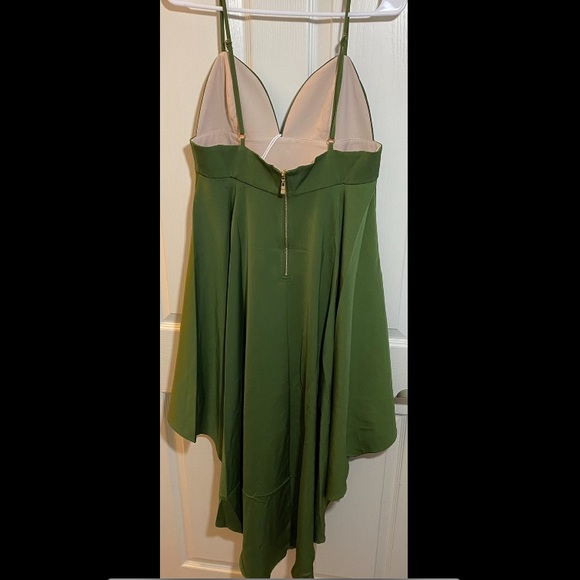 High/low olive green dress. - Picture 4 of 4